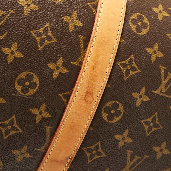 LOUIS VUITTON Brown Monogram Leather Keepall 55 Boston Bag - Picture 9 of 13